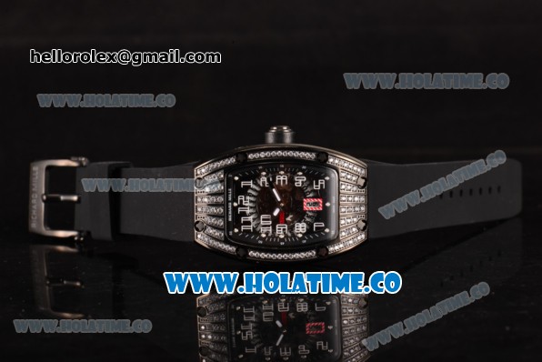 Richard Mille RM 007 Miyota 9015 Automatic PVD/Diamonds Case with Skeleton Dial and White Arabic Numeral Markers (K) - Click Image to Close